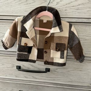 Stylish baby plaid jacket
